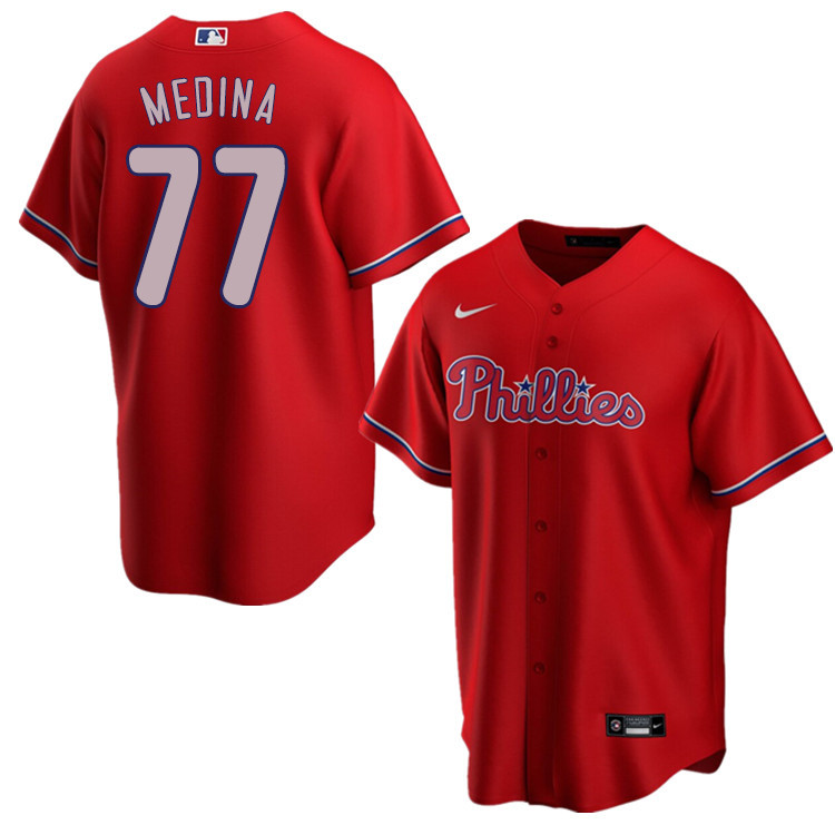 Nike Men #77 Adonis Medina Philadelphia Phillies Baseball Jerseys Sale-Red